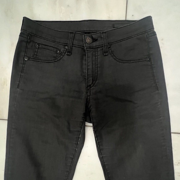 RAG & BONE WOMEN’S STRAIGHT LEG SKINNY JEAN, SIZE US 27, MATTE BLACK/GRAY - Picture 4 of 14